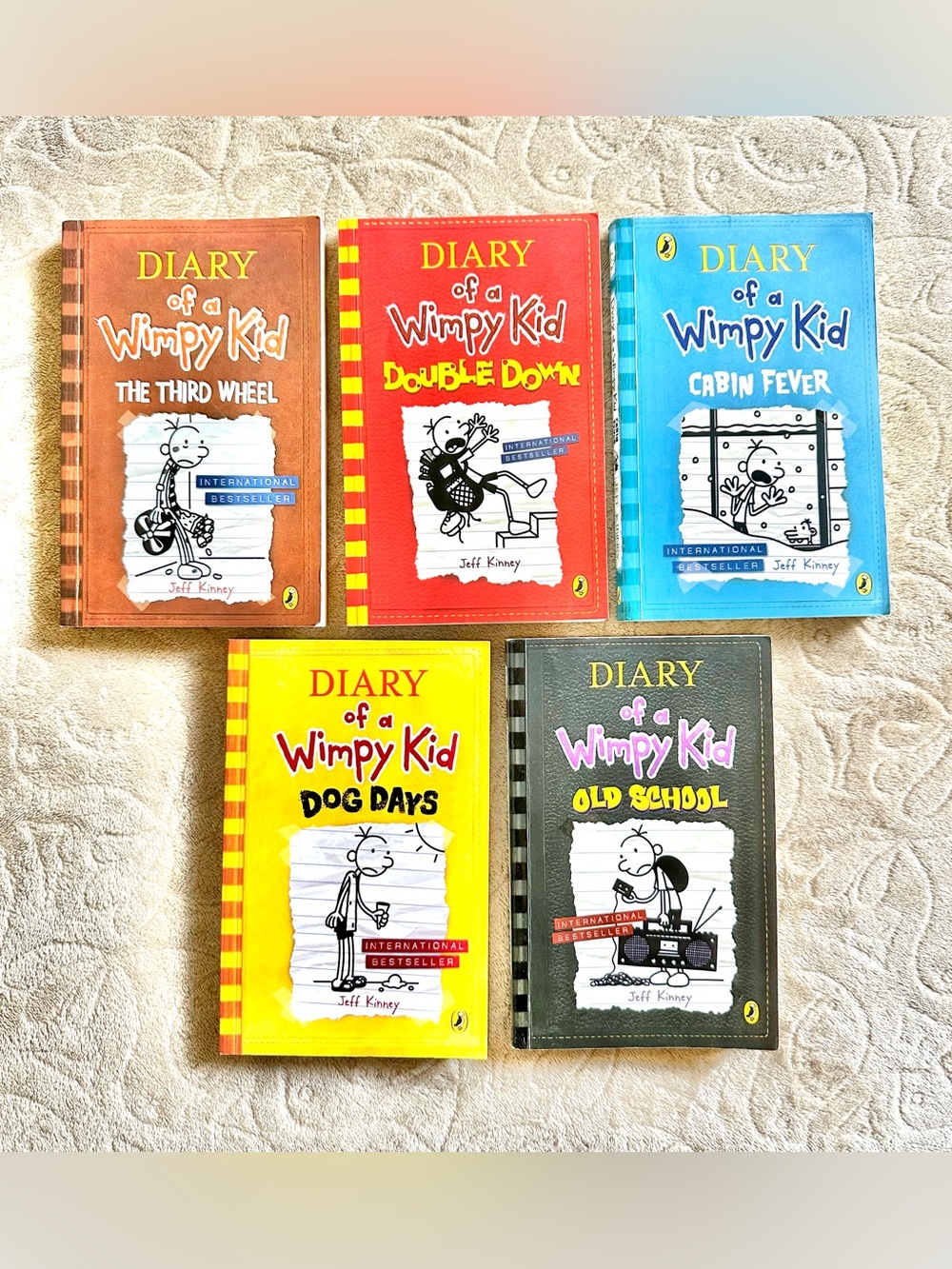 DIARY OF A WIMPY KID BOOKS PAPERBACK BUNDLE OF 5